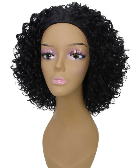 Vale 12 inch Black Afro Half Wig
