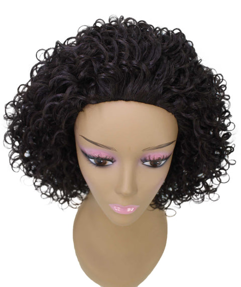 Vale 12 inch Dark Brown Afro Half Wig