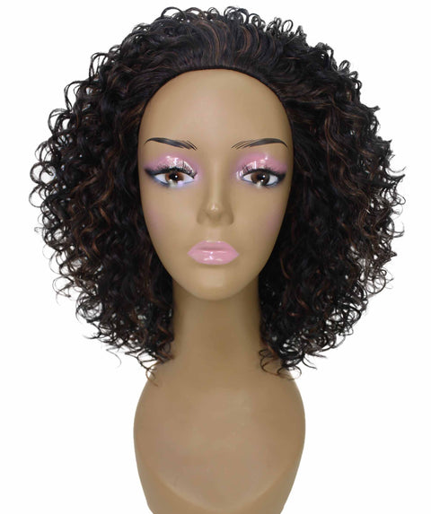 Vale 12 inch Black with Caramel Afro Half Wig