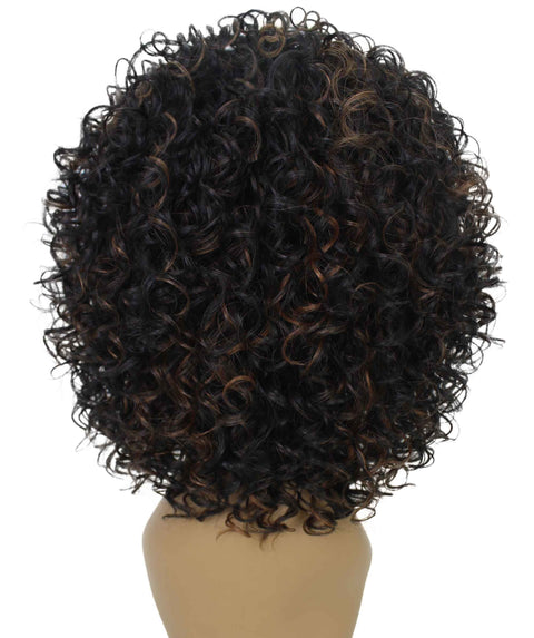 Vale 12 inch Black with Caramel Afro Half Wig