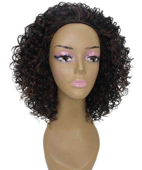 Vale 12 inch Black with Caramel Afro Half Wig