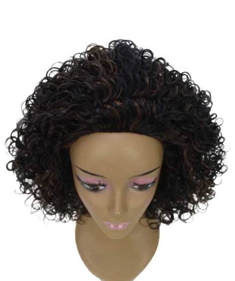Vale 12 inch Black with Caramel Afro Half Wig