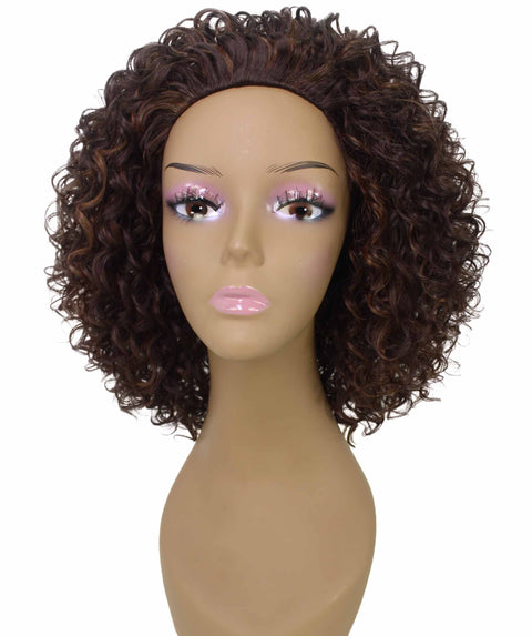 Vale 12 inch Brown with Caramel Afro Half Wig