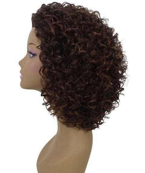 Vale 12 inch Brown with Caramel Afro Half Wig