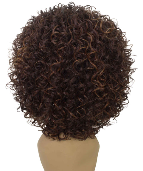 Vale 12 inch Brown with Caramel Afro Half Wig