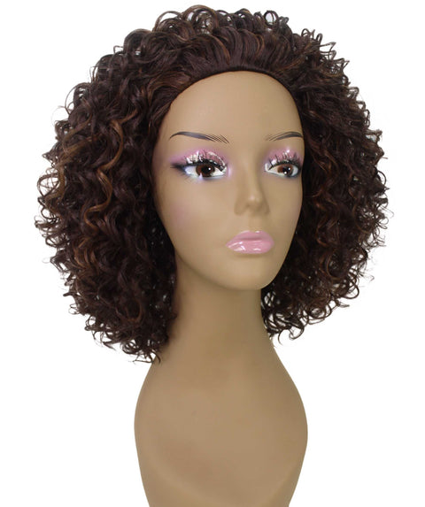 Vale 12 inch Brown with Caramel Afro Half Wig