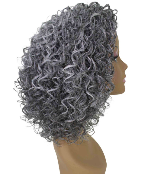 Vale 12 inch Ash Gray Afro Half Wig