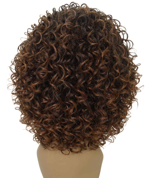 Vale 12 inch Dark Auburn Brown Blend Afro Half Wig
