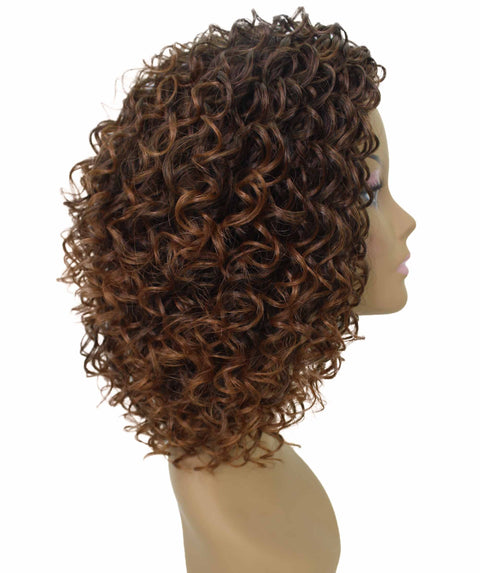 Vale 12 inch Dark Auburn Brown Blend Afro Half Wig