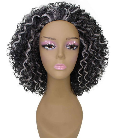 Vale 12 inch Dark Charcoal Gray Afro Half Wig