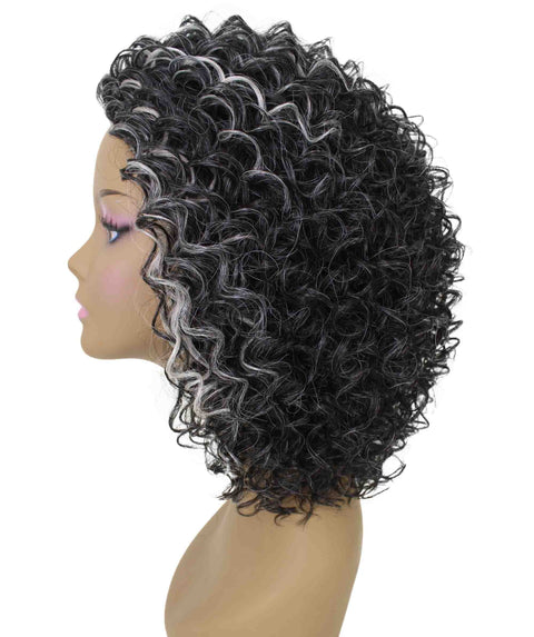 Vale 12 inch Dark Charcoal Gray Afro Half Wig