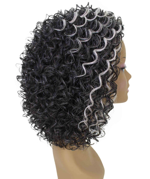 Vale 12 inch Dark Charcoal Gray Afro Half Wig