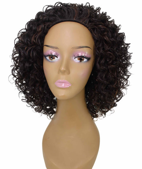 Vale 12 inch Dark Brown Blend Afro Half Wig