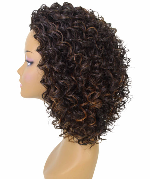 Vale 12 inch Dark Brown Blend Afro Half Wig