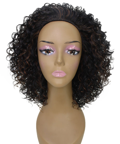Vale 12 inch Copper Blonde to Black Blend Afro Half Wig