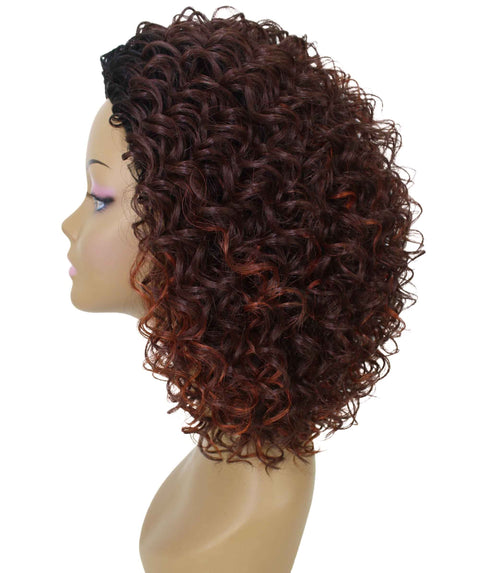Vale 12 inch Medium Brown to Black Blend Afro Half Wig