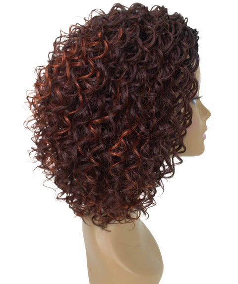 Vale 12 inch Medium Brown to Black Blend Afro Half Wig