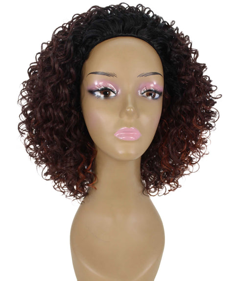 Vale 12 inch Medium Brown to Black Blend Afro Half Wig