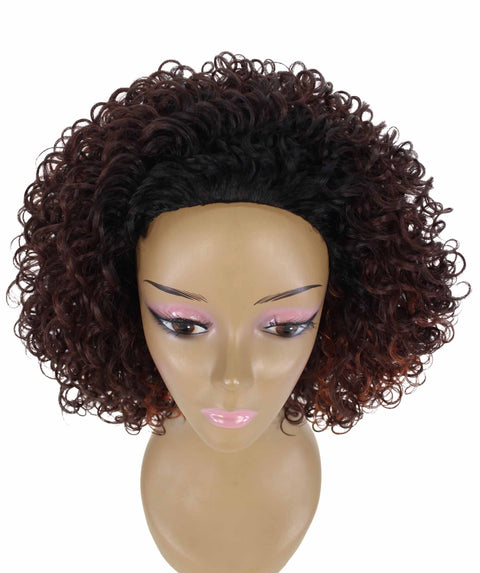 Vale 12 inch Medium Brown to Black Blend Afro Half Wig