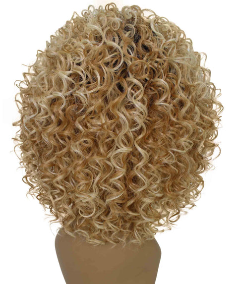 Vale 12 inch Golden Blonde to Brown Blend Afro Half Wig