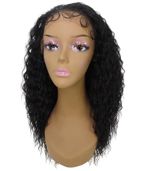 Deja Natural Black Wavy Kinky Lace Wig