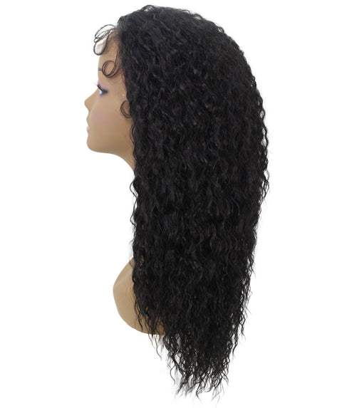 Deja Natural Black Wavy Kinky Lace Wig