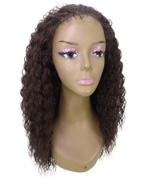 Deja Medium Brown Wavy Kinky Lace Wig