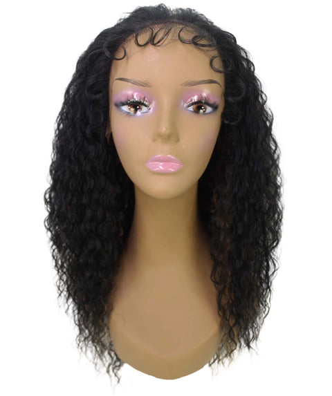 Deja Black with Golden Wavy Kinky Lace Wig