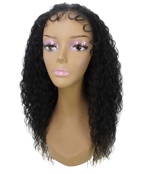 Deja Black with Golden Wavy Kinky Lace Wig