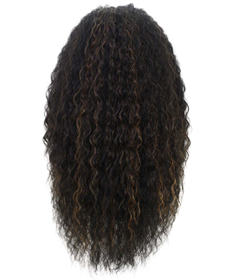 Deja Black with Golden Wavy Kinky Lace Wig