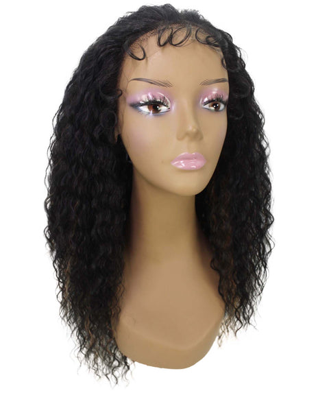 Deja Black with Golden Wavy Kinky Lace Wig