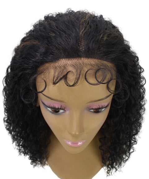 Deja Black with Golden Wavy Kinky Lace Wig