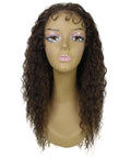 Deja Brown with Golden Wavy Kinky Lace Wig