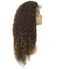 Deja Brown with Golden Wavy Kinky Lace Wig