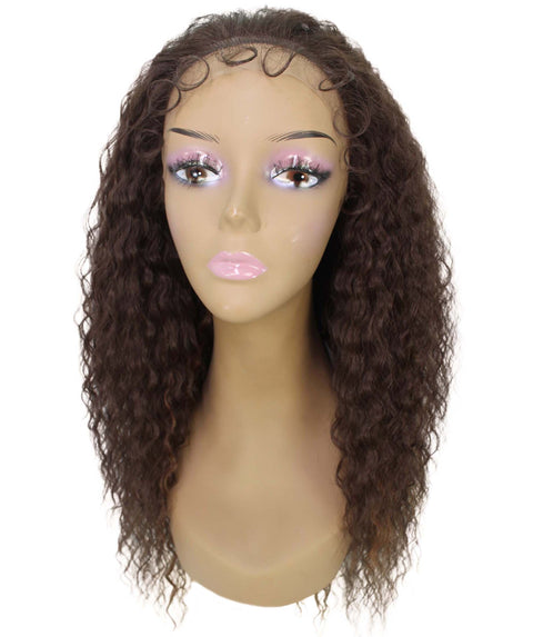 Deja Brown with Caramel Red Wavy Kinky Lace Wig