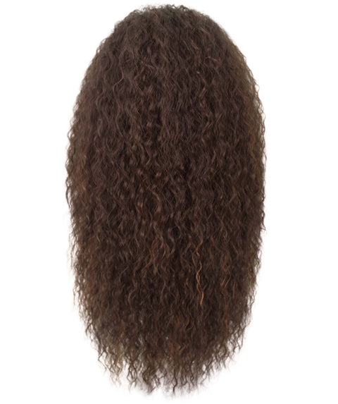 Deja Brown with Caramel Red Wavy Kinky Lace Wig