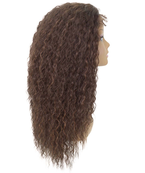 Deja Brown with Caramel Red Wavy Kinky Lace Wig