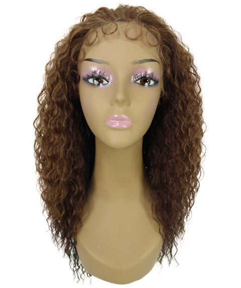 Deja Copper Auburn Blend Wavy Kinky Lace Wig