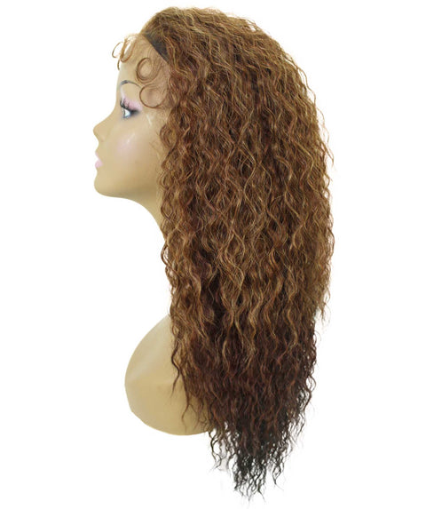 Deja Copper Auburn Blend Wavy Kinky Lace Wig