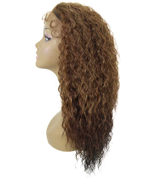Deja Auburn Brown Blend Wavy Kinky Lace Wig