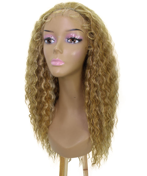 Deja Blonde Blend Wavy Kinky Lace Wig