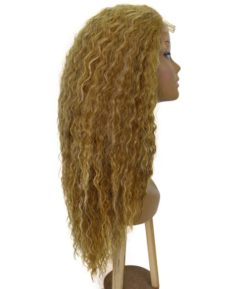 Deja Blonde Blend Wavy Kinky Lace Wig