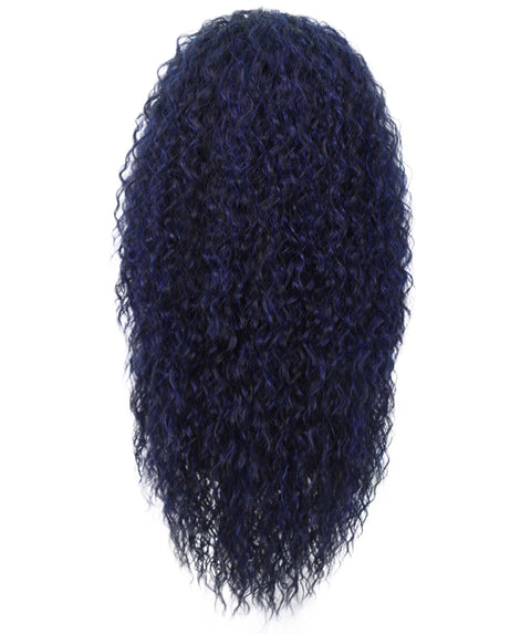 Deja blue and Black Blend Wavy Kinky Lace Wig