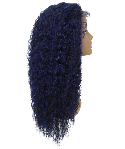 Deja blue and Black Blend Wavy Kinky Lace Wig
