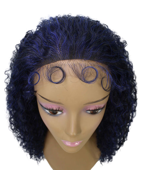 Deja blue and Black Blend Wavy Kinky Lace Wig