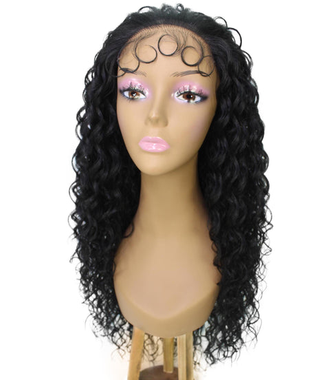 Asia Black Long Curls Lace Wig