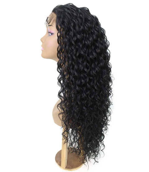 Asia Black Long Curls Lace Wig