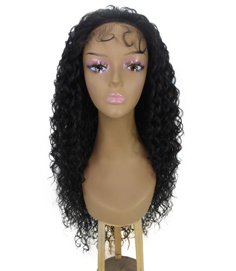 Asia Natural Black Long Curls Lace Wig
