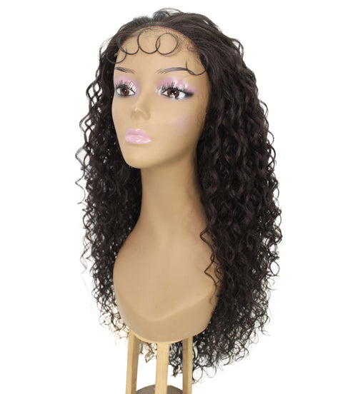 Asia Dark Brown Long Curls Lace Wig