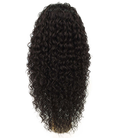 Asia Dark Brown Long Curls Lace Wig